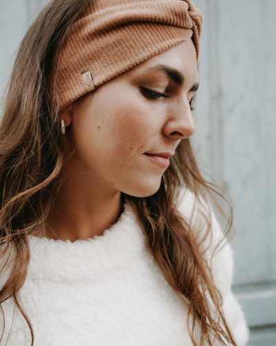 Cord Stirnband Camel